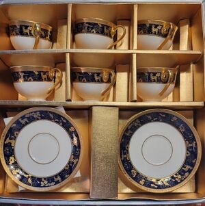 Hankook St. James Cobalt Blue And Gold Tea Cup Set